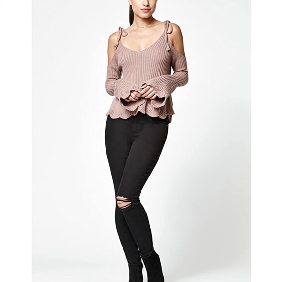 Pacsun Tie Strap Cold Shoulder Sweater XS - Picture 5 of 5